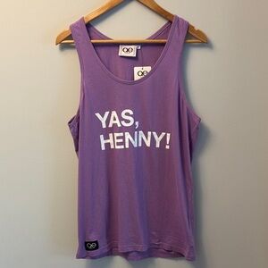 NWT Queer Eye “YAS, HENNY!” Tank Top Purple